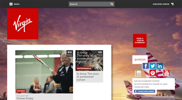 Virgin Homepage